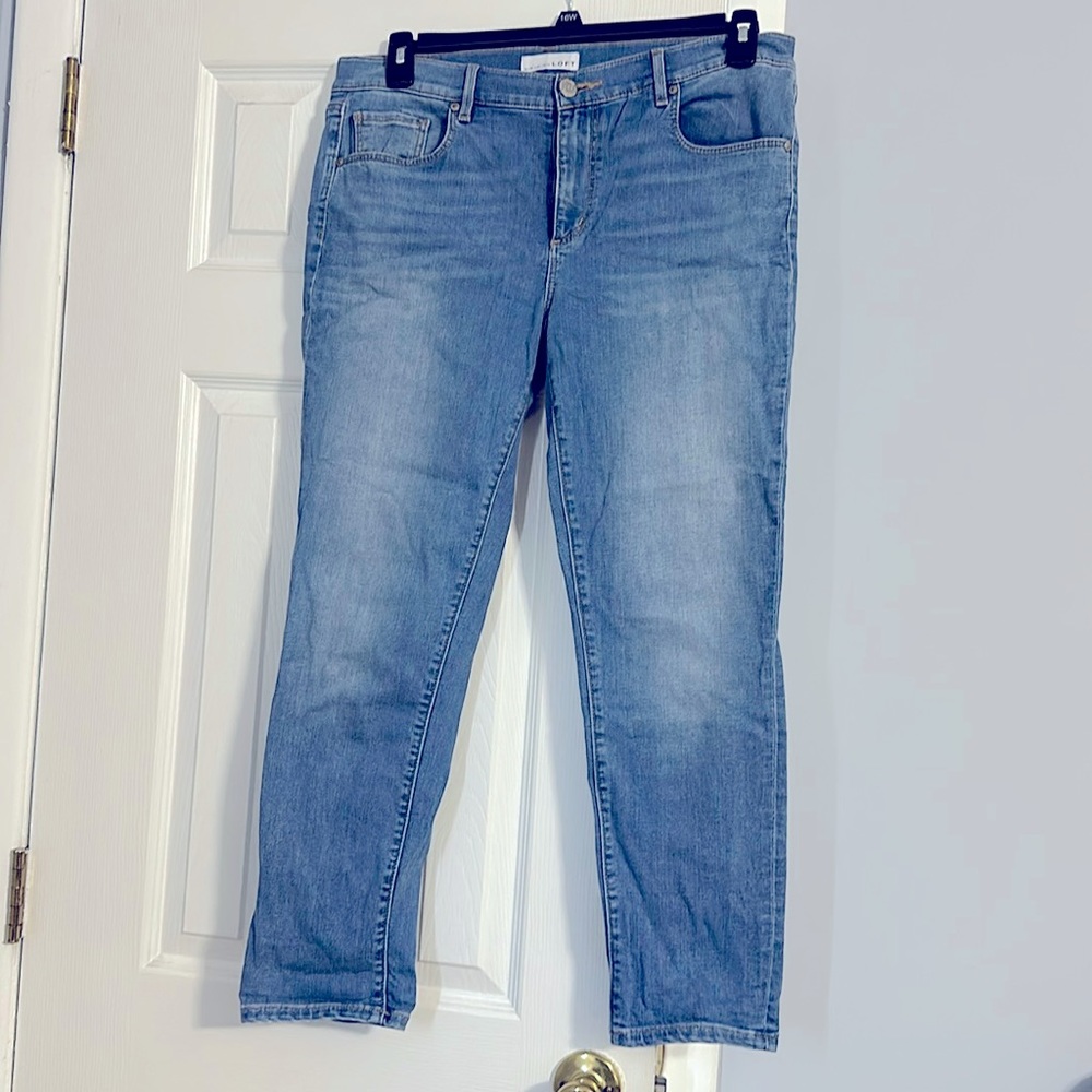 LOFT medium color denim zip fly jean - size 31 - very gently used - almost new!